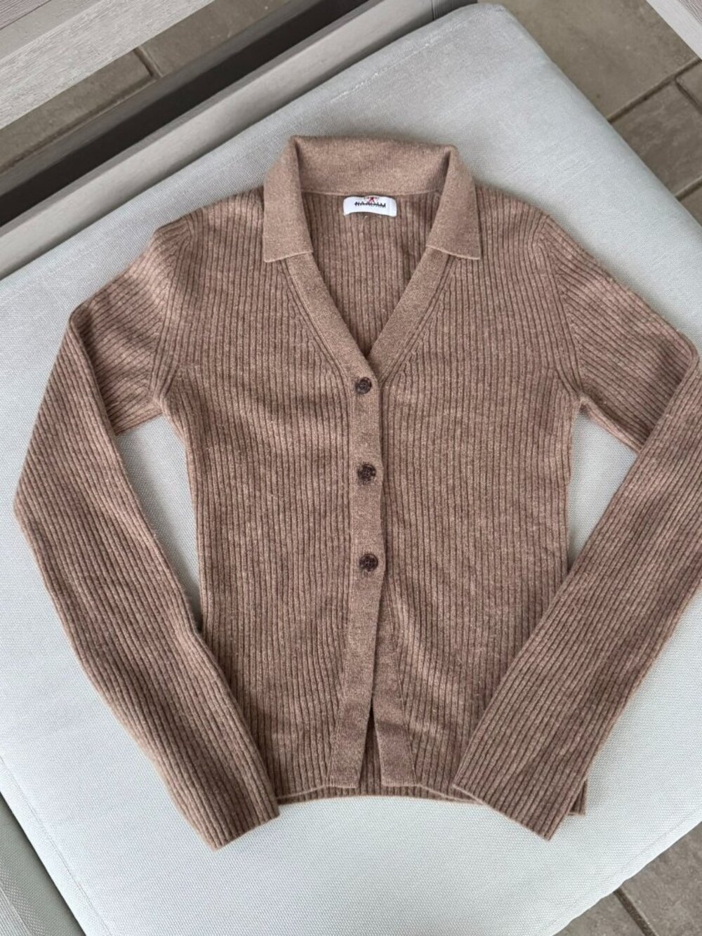 NAADAM Cashmere Cardigan Sweater Brown Small